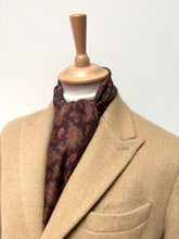 Charger l&#39;image dans la galerie, Rochas Paris écharpe double face vintage paisley en laine et soie Made in Italy
