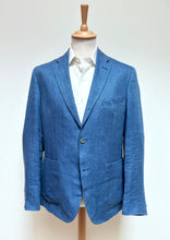 Charger l'image dans la galerie, Féraud blazer à chevrons bleu en lin 50/L
