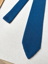 Charger l'image dans la galerie, S. Buccafusca Napoli cravate tricot vintage bleue Made in Italy
