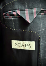 Cargar imagen en el visor de la galería, Scapa costume bleu gris à carreaux fenêtre deux pièces en laine et cachemire 48
