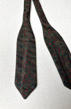 Charger l'image dans la galerie, Noeud papillon paisley vert vintage en soie Made in France
