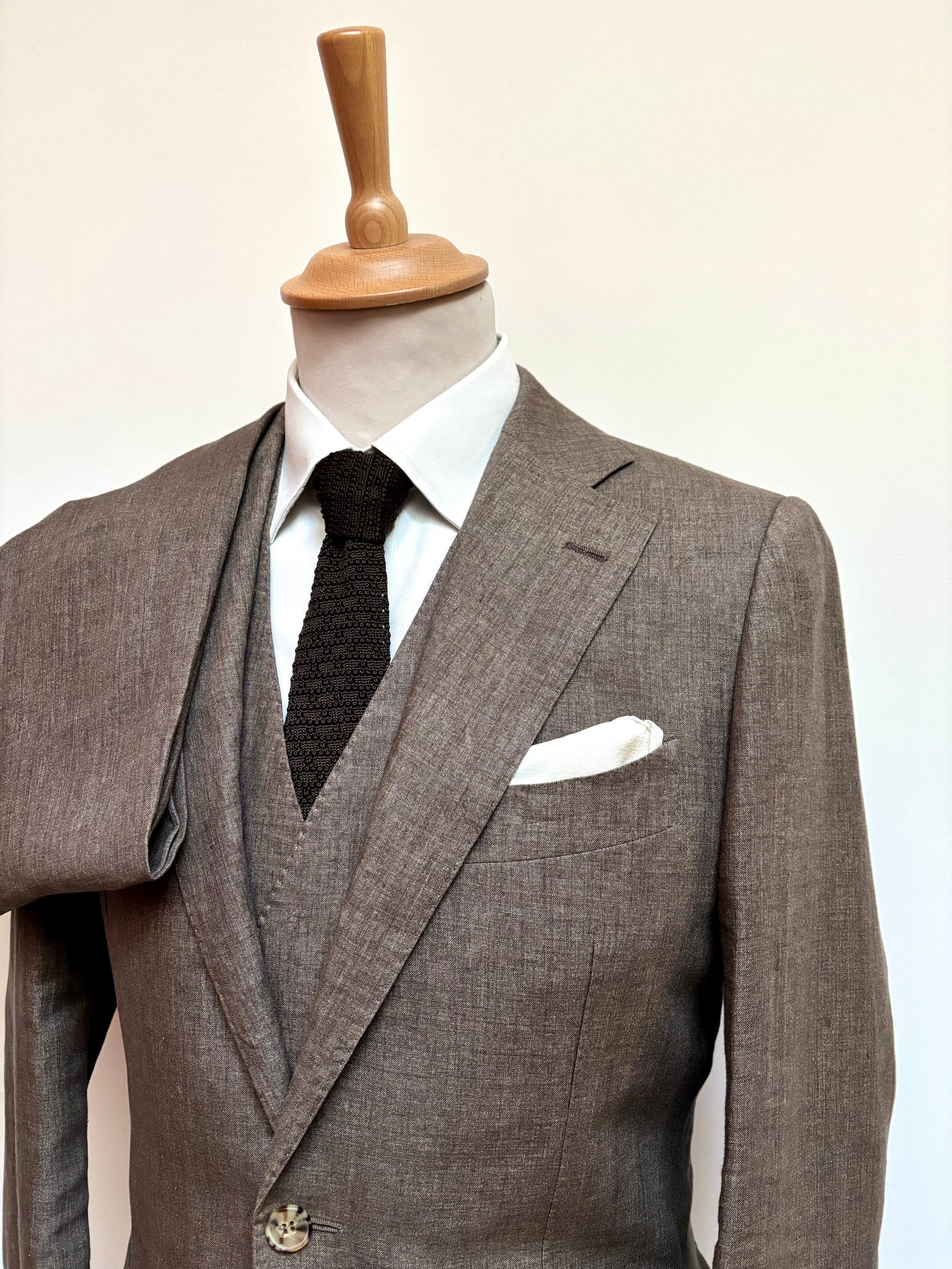 Suitsupply costume vintage trois pièces 100% lin Ormezzano 48