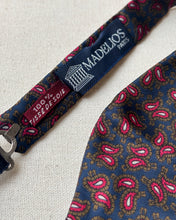 Charger l&#39;image dans la galerie, Madelios noeud papillon vintage paisley bleu en soie

