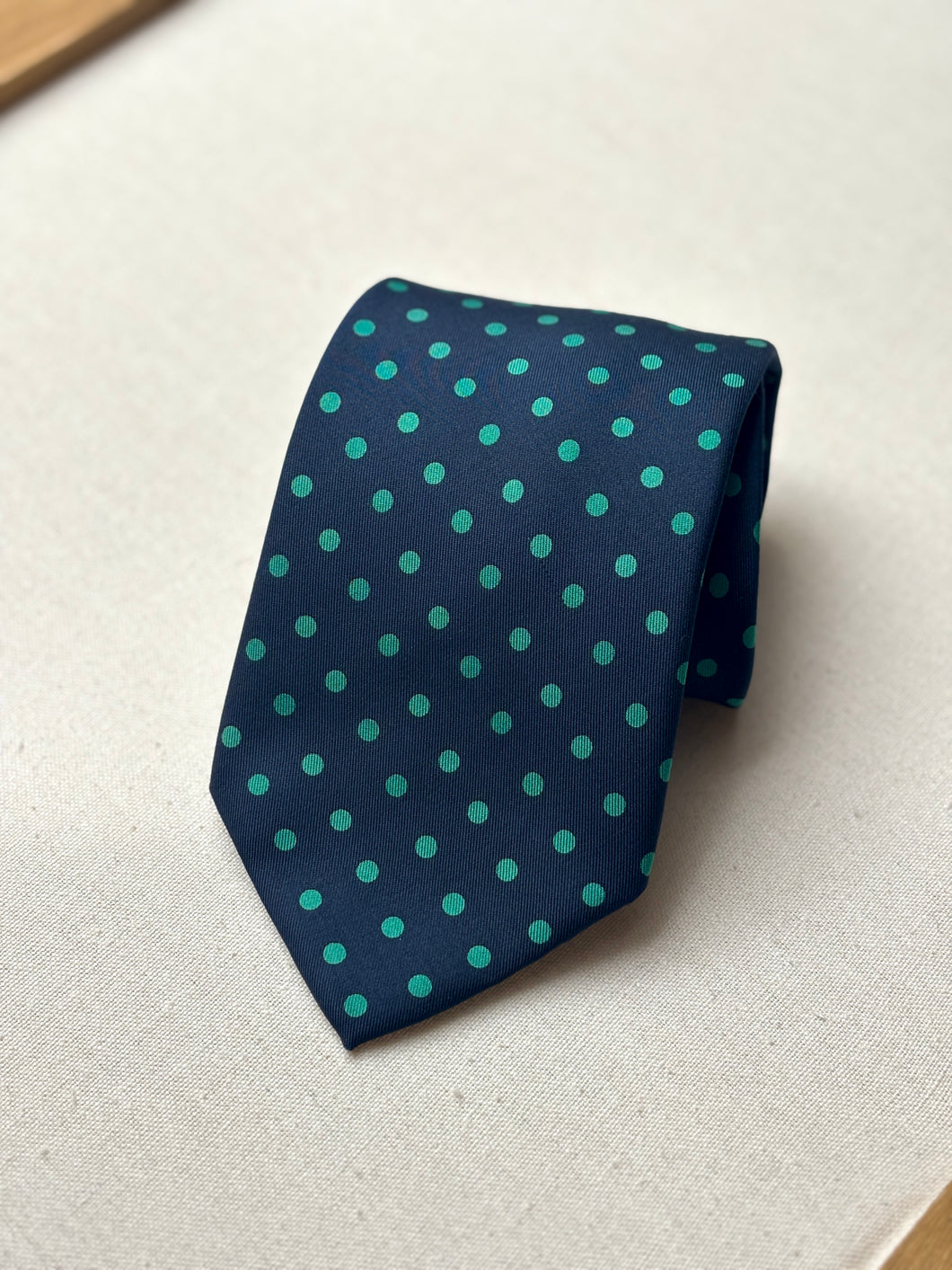 Personality Milano cravate marine vintage à pois Made in Italy