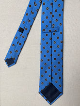 Afbeelding in Gallery-weergave laden, Cravate bleue en laine à motif floral
