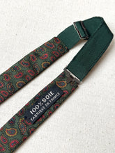 Charger l'image dans la galerie, Noeud papillon paisley vert vintage en soie Made in France
