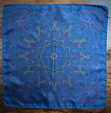 Lade das Bild in den Galerie-Viewer, Pochette de costume paisley vintage en soie Made in Italy
