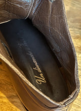 Charger l'image dans la galerie, Bottines à lacets vintage femme en cuir de veau lisse marron et crème 35 FR
