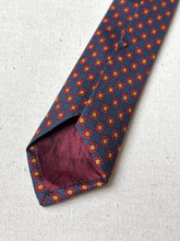Charger l'image dans la galerie, Danieli Padova cravate bleue à motif géométrique en soie Made in Italy
