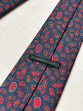 Charger l'image dans la galerie, M. Bardelli cravate vintage paisley marine en soie
