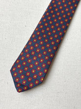 Charger l'image dans la galerie, Danieli Padova cravate bleue à motif géométrique en soie Made in Italy
