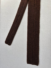 Charger l&#39;image dans la galerie, Cravate tricot vintage marron en pure laine

