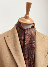 Charger l&#39;image dans la galerie, Hornes foulard marron vintage double face à motif floral
