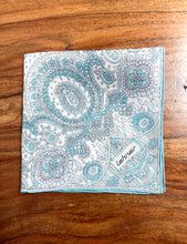 Carica l'immagine nel visualizzatore di Gallery, Pochette bleue vintage à motif floral 100% coton
