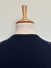 Carica l'immagine nel visualizzatore di Gallery, Maglione girocollo Peter Brown in lana e mohair con motivo a rombi, Made in Italy, taglia 54/XXL
