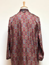 Afbeelding in Gallery-weergave laden, Cerruti robe de chambre paisley vintage à col châle en pure soie Made in France
