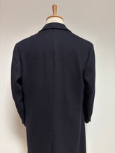 Charger l&#39;image dans la galerie, Manteau croisé vintage bleu marine en pure laine vierge 48/M
