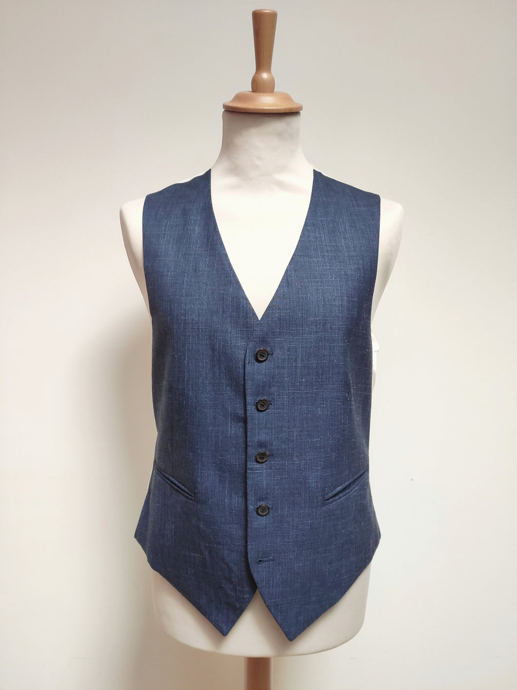 Suitsupply gilet Prince de Galles en laine lin et soie modèle Ferrara 50