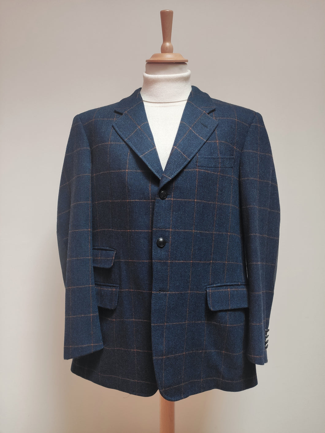 Harris Tweed X Maxim's blazer à carreaux fenêtre en pure laine 52 Made in Italy