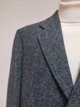 Charger l&#39;image dans la galerie, Harris Tweed blazer gris bleu à carreaux en pure laine 56
