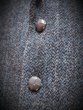 Charger l&#39;image dans la galerie, Harris Tweed blazer gris bleu à carreaux en pure laine 56
