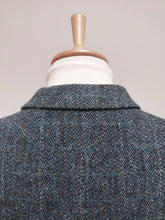 Charger l&#39;image dans la galerie, Harris Tweed blazer gris bleu à carreaux en pure laine 56
