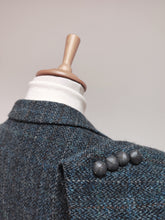 Afbeelding in Gallery-weergave laden, Harris Tweed blazer gris bleu à carreaux en pure laine 56
