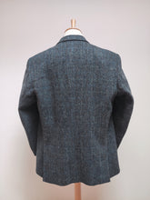 Afbeelding in Gallery-weergave laden, Harris Tweed blazer gris bleu à carreaux en pure laine 56
