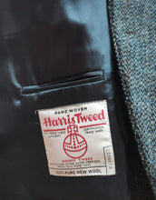 Charger l&#39;image dans la galerie, Harris Tweed blazer gris bleu à carreaux en pure laine 56
