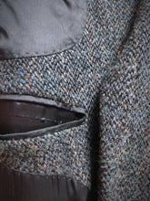 Afbeelding in Gallery-weergave laden, Harris Tweed blazer gris bleu à carreaux en pure laine 56
