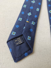 Charger l&#39;image dans la galerie, Franco Bassi cravate en lin et soie à motif géométrique Made in Italy

