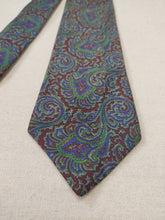 Carica l&#39;immagine nel visualizzatore di Gallery, Lanvin Paris cravate vintage en soie à motif paisley Made in France
