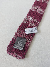 Charger l&#39;image dans la galerie, Cerruti Paris cravate tricot bordeaux en pur coton Made in Italy
