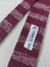 Charger l&#39;image dans la galerie, Cerruti Paris cravate tricot bordeaux en pur coton Made in Italy
