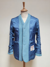 Charger l&#39;image dans la galerie, Phist blazer femme bleu ciel vintage en laine Harris Tweed 46
