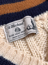 Lade das Bild in den Galerie-Viewer, St Michael pull cricket torsadé 100% laine vierge Made in UK Taille L
