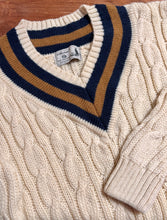Lade das Bild in den Galerie-Viewer, St Michael pull cricket torsadé 100% laine vierge Made in UK Taille L
