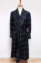 Charger l'image dans la galerie, Brummell robe de chambre tartan vintage à col châle en laine Made in France Taille 3 / M
