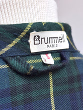 Charger l'image dans la galerie, Brummell robe de chambre tartan vintage à col châle en laine Made in France Taille 3 / M
