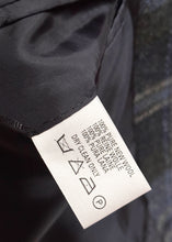 Lade das Bild in den Galerie-Viewer, Daks blazer bleu vintage femme à carreaux en laine vierge 18 UK / 46 FR
