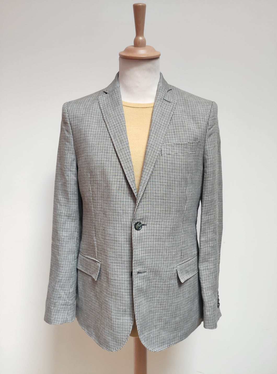 J. Lindeberg blazer pied de poule 100% lin Tessuti Di Sondrio 48R