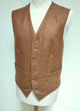 Afbeelding in Gallery-weergave laden, Gilet vintage marron orangé en laine et cachemire 52
