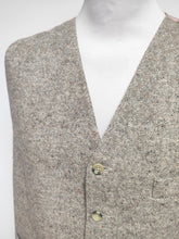 Afbeelding in Gallery-weergave laden, Gilet vintage tweed beige en laine mélangée 54
