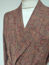 Carica l&#39;immagine nel visualizzatore di Gallery, James Dillon robe de chambre paisley à col châle en pur coton Made in Italy
