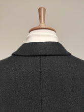 Charger l&#39;image dans la galerie, Pardessus croisé vintage gris anthracite en pure laine peignée Made in France 52
