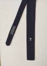 Charger l&#39;image dans la galerie, Prochownick cravate tricot vintage marine 100% laine Made in Italy
