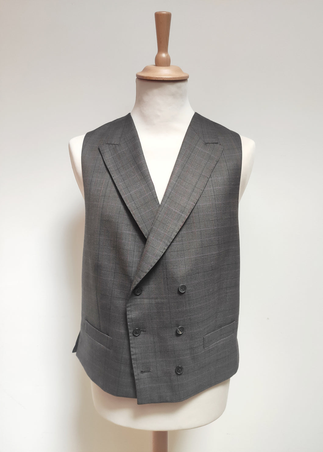 Charles Tyrwhitt gilet croisé Prince de Galles en laine 52