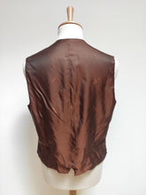 Afbeelding in Gallery-weergave laden, Gilet vintage marron orangé en laine et cachemire 52
