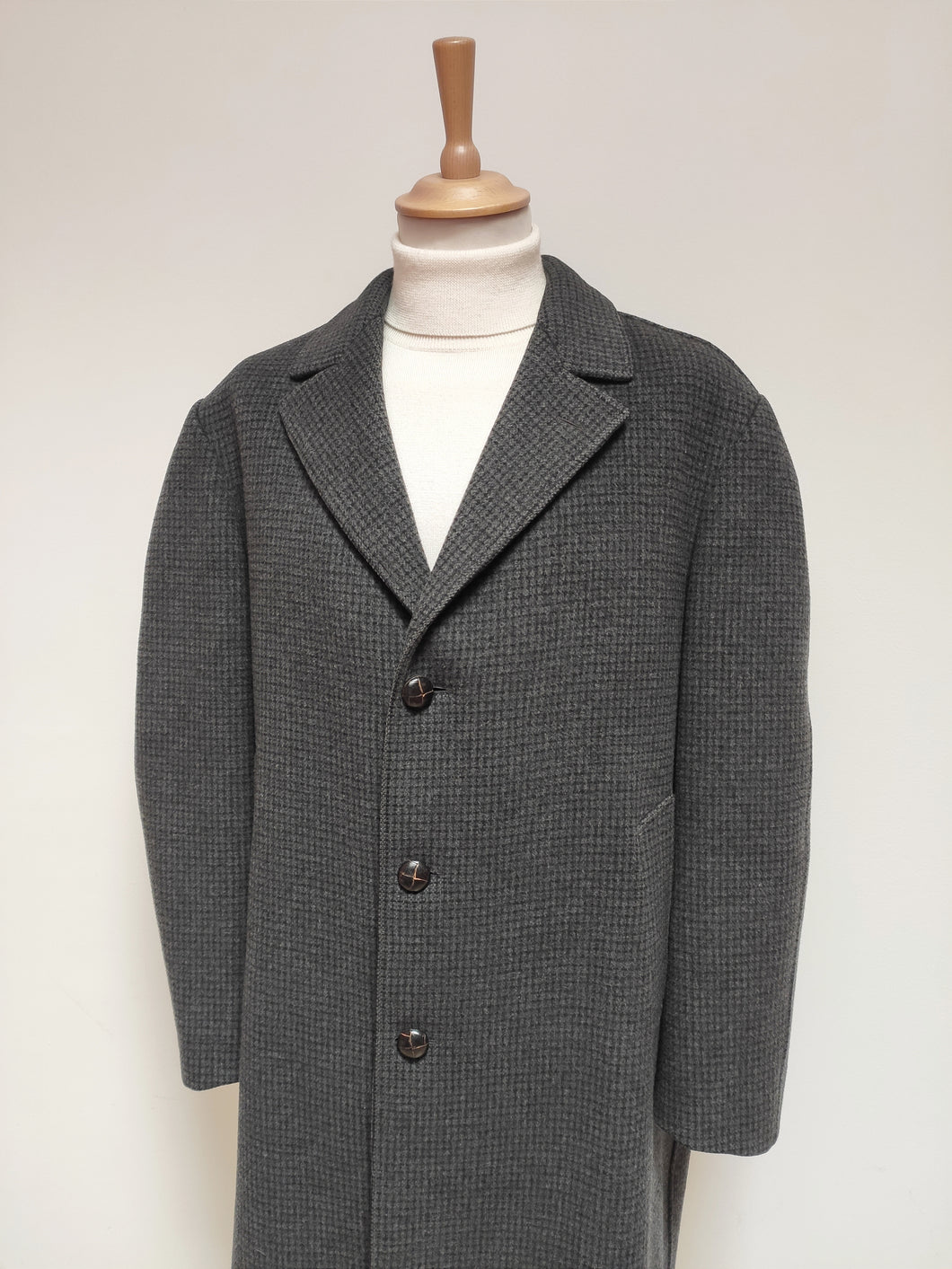 Manteau vintage raglan en pure laine à carreaux 54