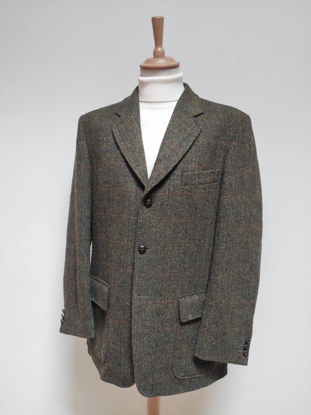 Harris Tweed blazer tweed à carreaux en laine vierge 54